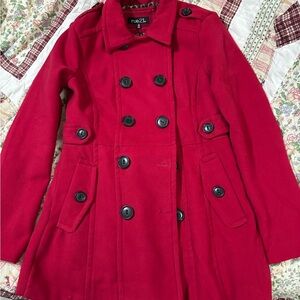 Rue21 Women's Red Double-Breasted Coat